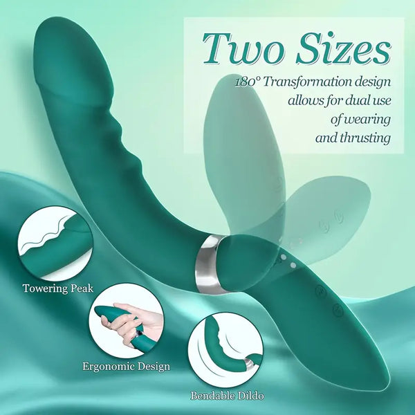 G Spot Vibrator 180° Transformation Vibrating Dildo For Women Men Sex Toys