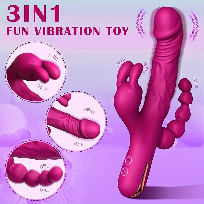 Rabbit Dildo Vibrator G-Spot Clitoris Stimulator Powerful Vibration Female Pleasure