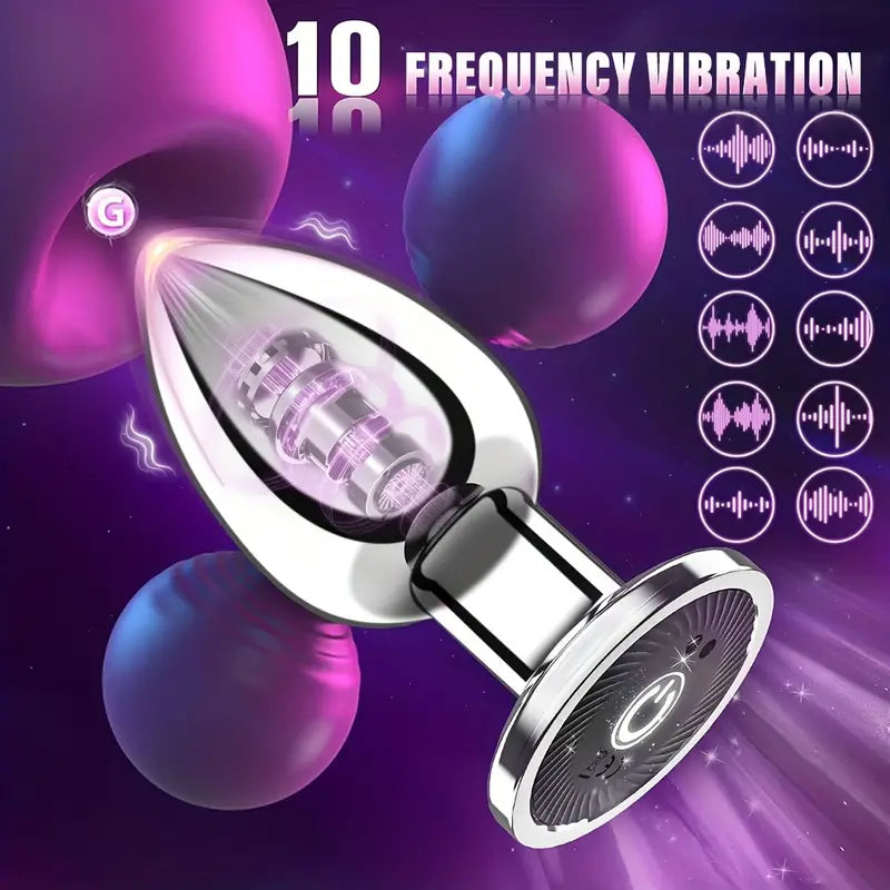 Metal Anal Plug Vibrator Butt Plug Powerful Vibrators Adults Couples Sex Toys