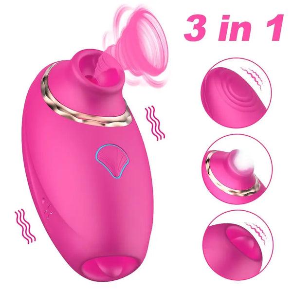 3 In 1 Sucker Clitoris Flapping And Licking Vibrators