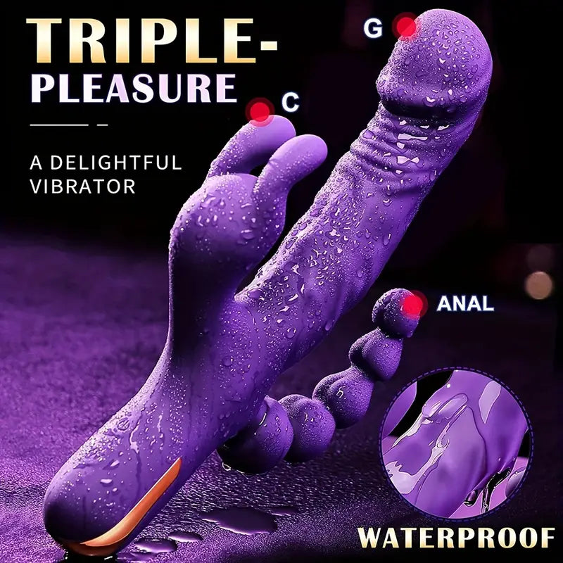 Rabbit Dildo Vibrator G-Spot Clitoris Stimulator Powerful Vibration Female Pleasure