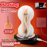 Heating Manual Male Masturbator With Vibrating Butt Plug Sex Toys