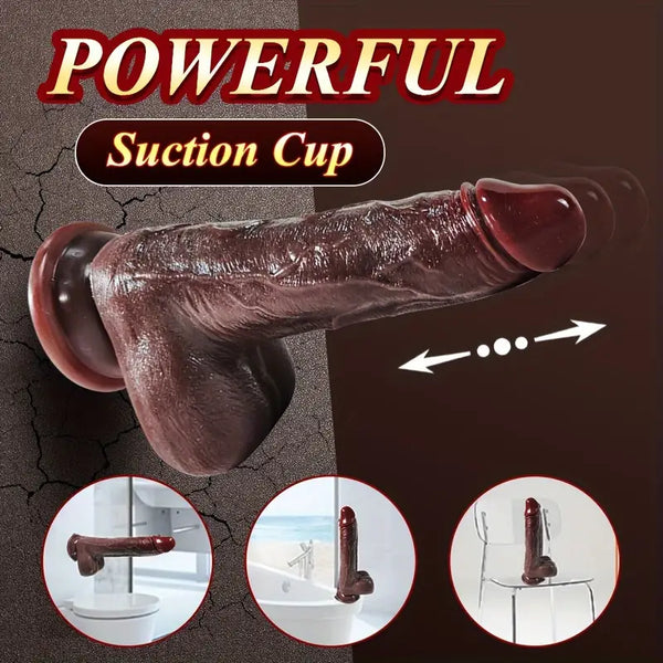 Thrusting Realistic Dildo Vibrator Vibrating Anal Plug Telescopic Female For Pleasure