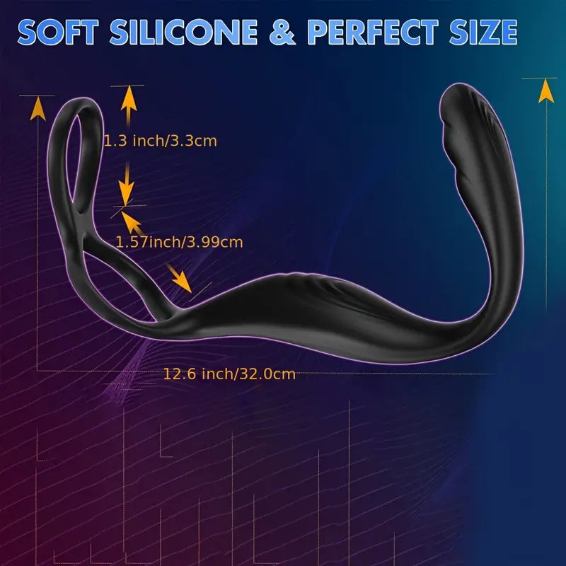 Adult Sex Toys Prostate Massager - Dual Vibrating Cock Ring Anal Plug