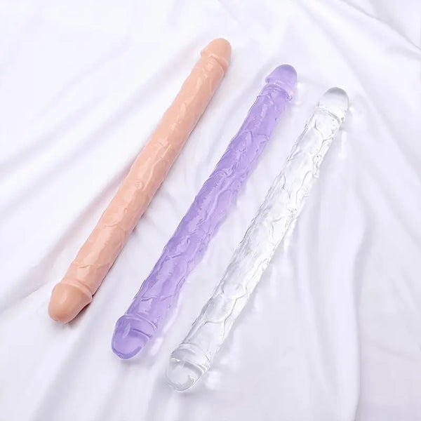 Huge Double Head Big Dildo, Soft Silicone Long Anal Plug Big Penis Couple Sex Toys