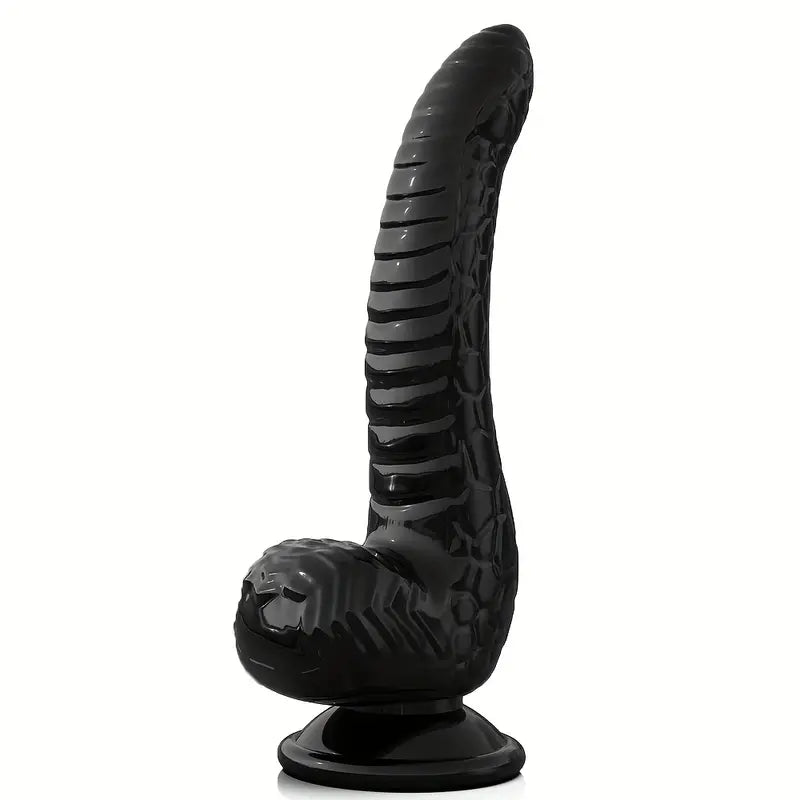 7.67inch Black Dildo With Snake Desgin, Realistic Dildo For G-spot Stimulation