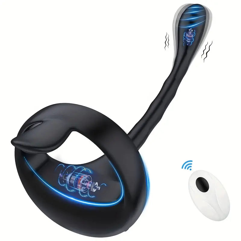 Vibrating Cock Ring Taint Stimulator With Double Bulle Vibrators For Men Pleasure Sex Toys