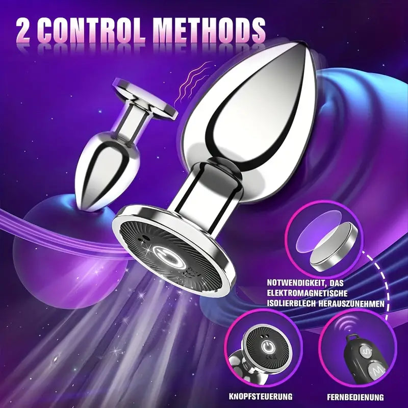 Metal Anal Plug Vibrator Butt Plug Powerful Vibrators Adults Couples Sex Toys