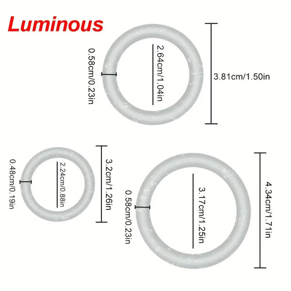 3pcs Luminous Penis Ring Silicone Cock Rings For Men Sex Toys