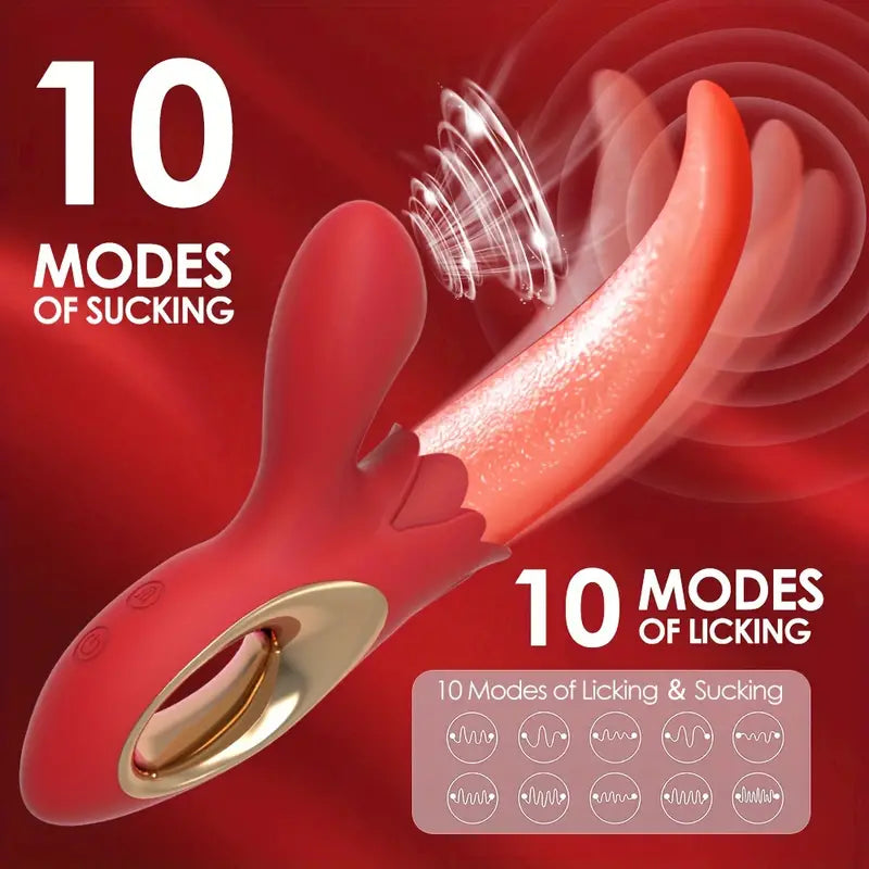 Clitoral Tongue Licking Vibrator G-spot Nipple Stimulator Adult Sex Toys