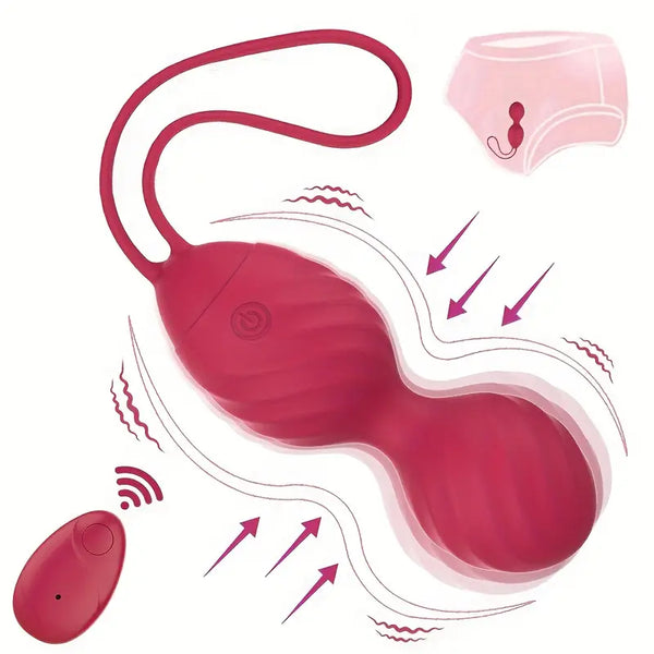 Kegel Balls Vibrator, Kegel Exercise Ball, Wireless Remote Control Vagina Vibrating Egg