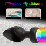 LED Colorful Light Vibrating Anal Plug 10 Color Switch