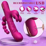 Rabbit Dildo Vibrator G-Spot Clitoris Stimulator Powerful Vibration Female Pleasure