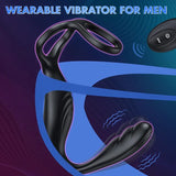 Adult Sex Toys Prostate Massager - Dual Vibrating Cock Ring Anal Plug