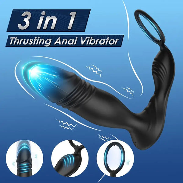 Anal Plug Anal Vibrator Prostate Massager With Penis Ring Sex Toy