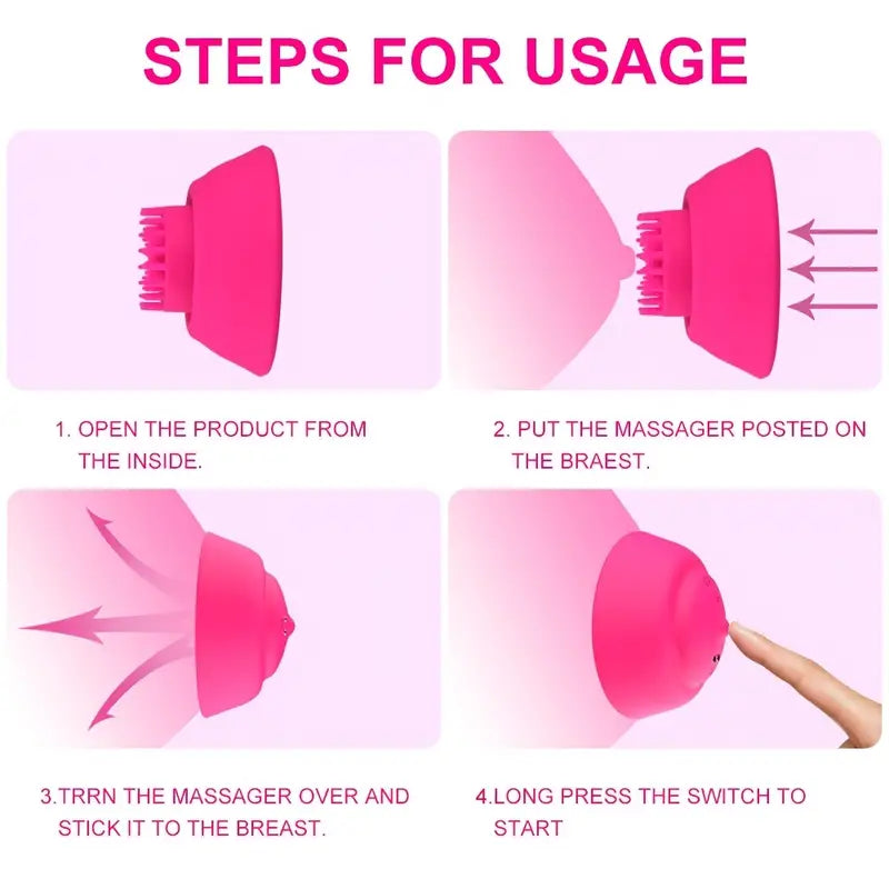 Wireless Remote Breast Massager Vibrator Toy Sucker Pump Stimulator