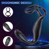 Adult Sex Toys Prostate Massager - Dual Vibrating Cock Ring Anal Plug