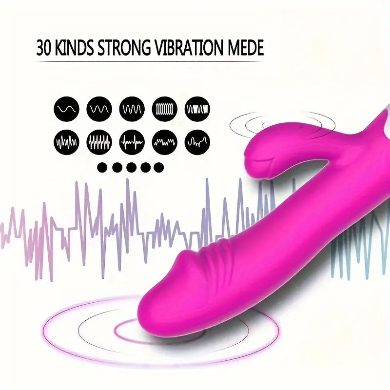 Rabbit Vibrator 30 Frequency USB Charging Double-headed Clitoral Vaginal Vibration Massage Stick Sex Toy For Women Adult Supplies