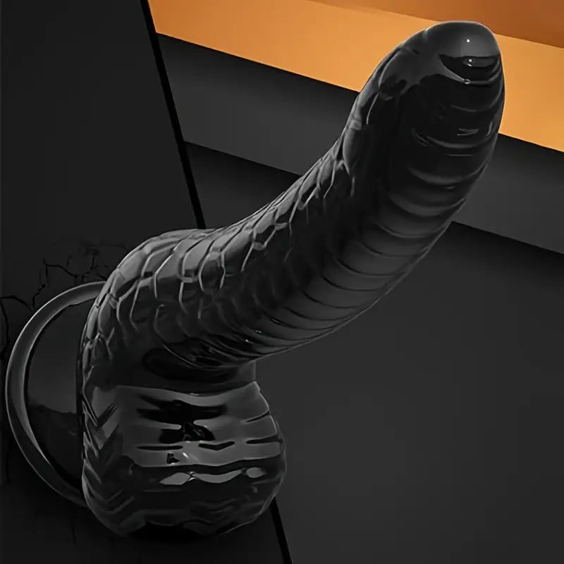 7.67inch Black Dildo With Snake Desgin, Realistic Dildo For G-spot Stimulation